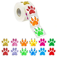 600 pcs puppy paw print stickers 12 colorful animal decals for kids handmade craft gifts party room decoration labels stickers