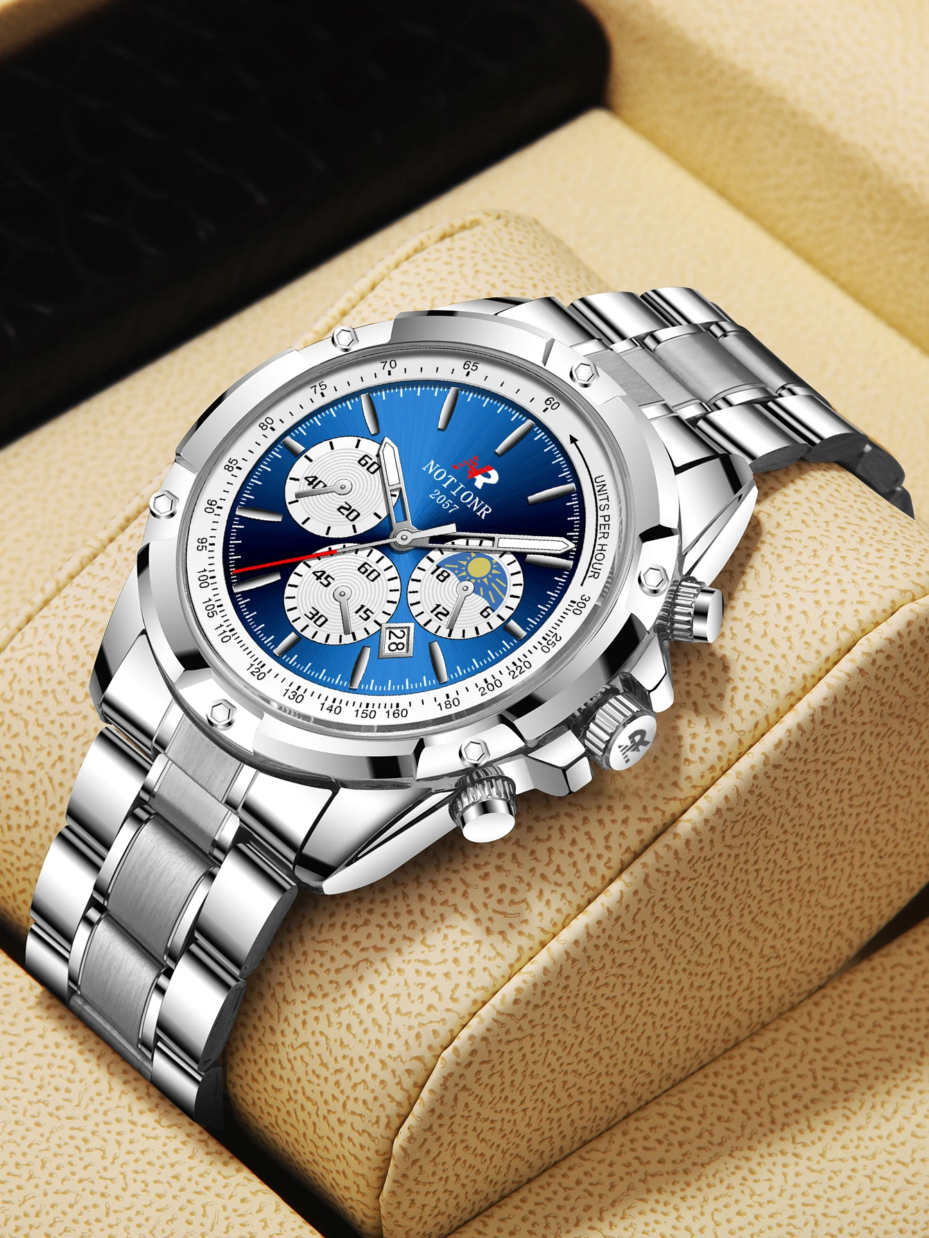 Часы NOTIONR мужские спортивные повседневные водонепроницаемые из нержавеющей