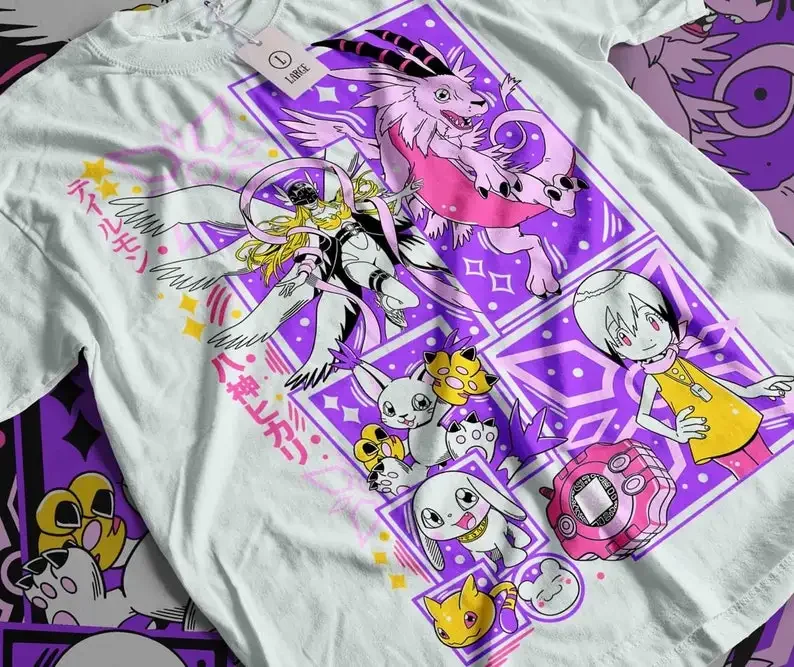 Camiseta de Gatomon Yukimibotamon Nyaromon camisa freson Angewomon