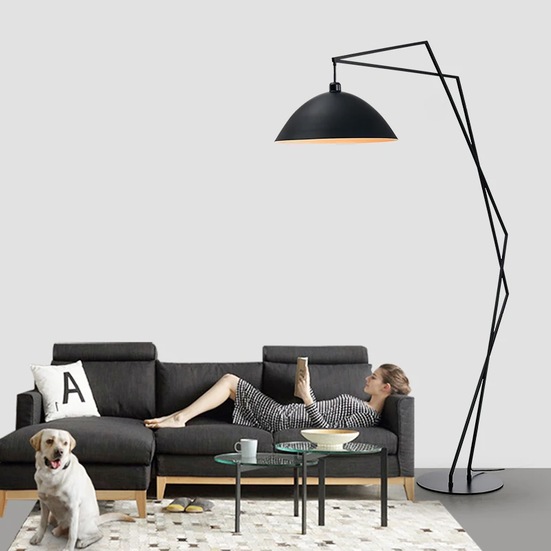 Нордическая лампа для рыбалки Напольная Лампа тканевый абажур вертикальная