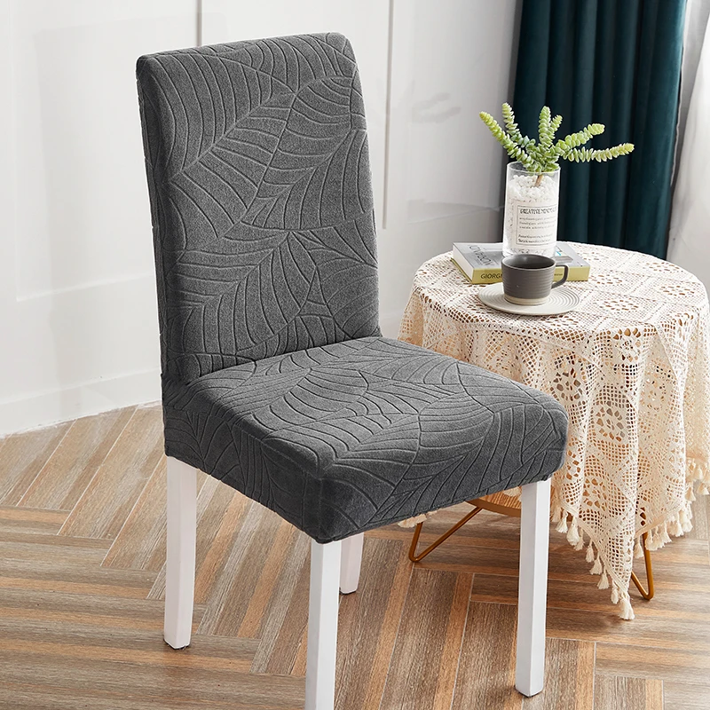 Solid Elastic Dining Chair Cover for Room Spandex Stretch Jacquard Wedding Kitchen |