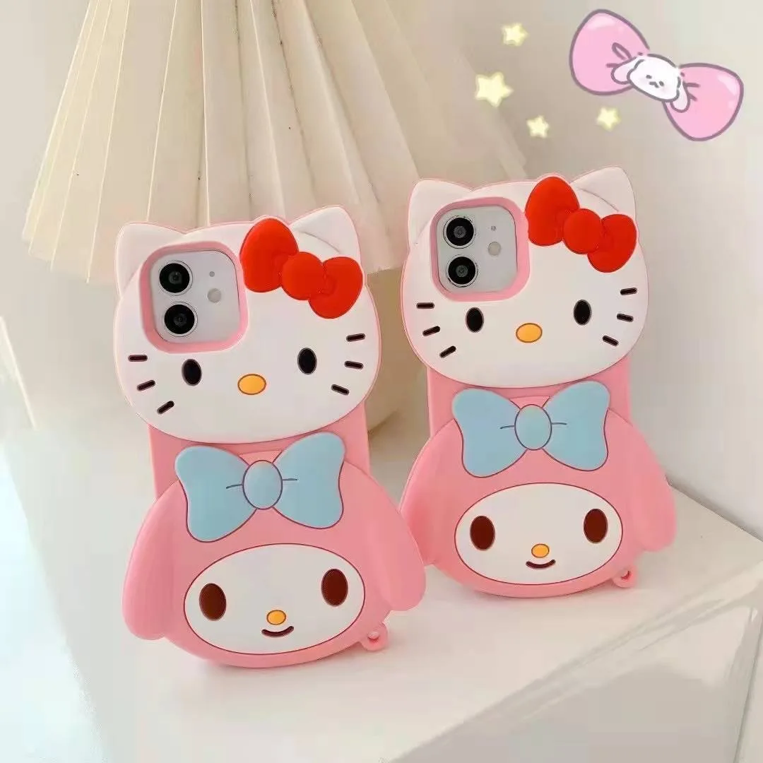 

Hello Kitty Cartoon Kawaii Silicon Soft Phone Cases For iPhone 13 12 11 Pro Max Mini XR XS MAX 8 X 7 SE Full Back Cover Shells