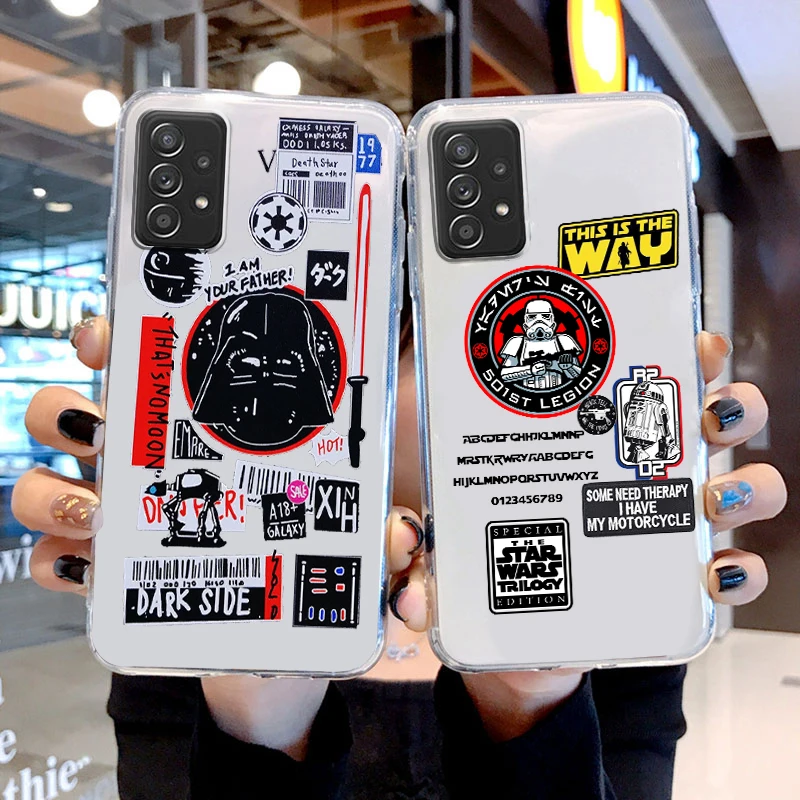 

Cool Jedi Knight Star Wars Transparent Phone Case For Samsung A73 A72 A71 A53 A52 A51 A42 A33 A32 A23 A22 A21S A13 A12 A03 5G