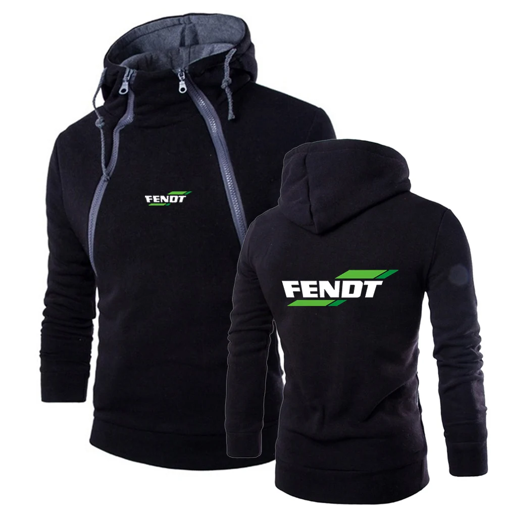 

2022 Men's Spring and Autumn Popular Farming Tractor Sweatshirt Double Zip Hoodie Fendt Printing Sportswear Jacket Tops