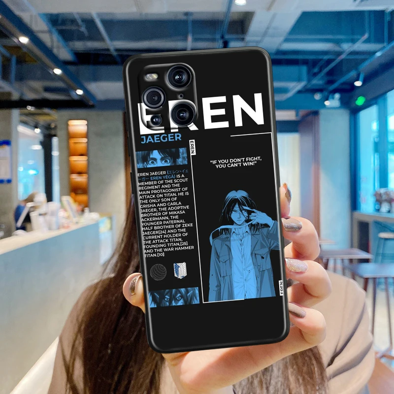 attack on titan japanese anime for oppo find x3 x2 k9 f19 r17 pro neo lite k5 k3 silicone soft black phone capa coque fundas free global shipping