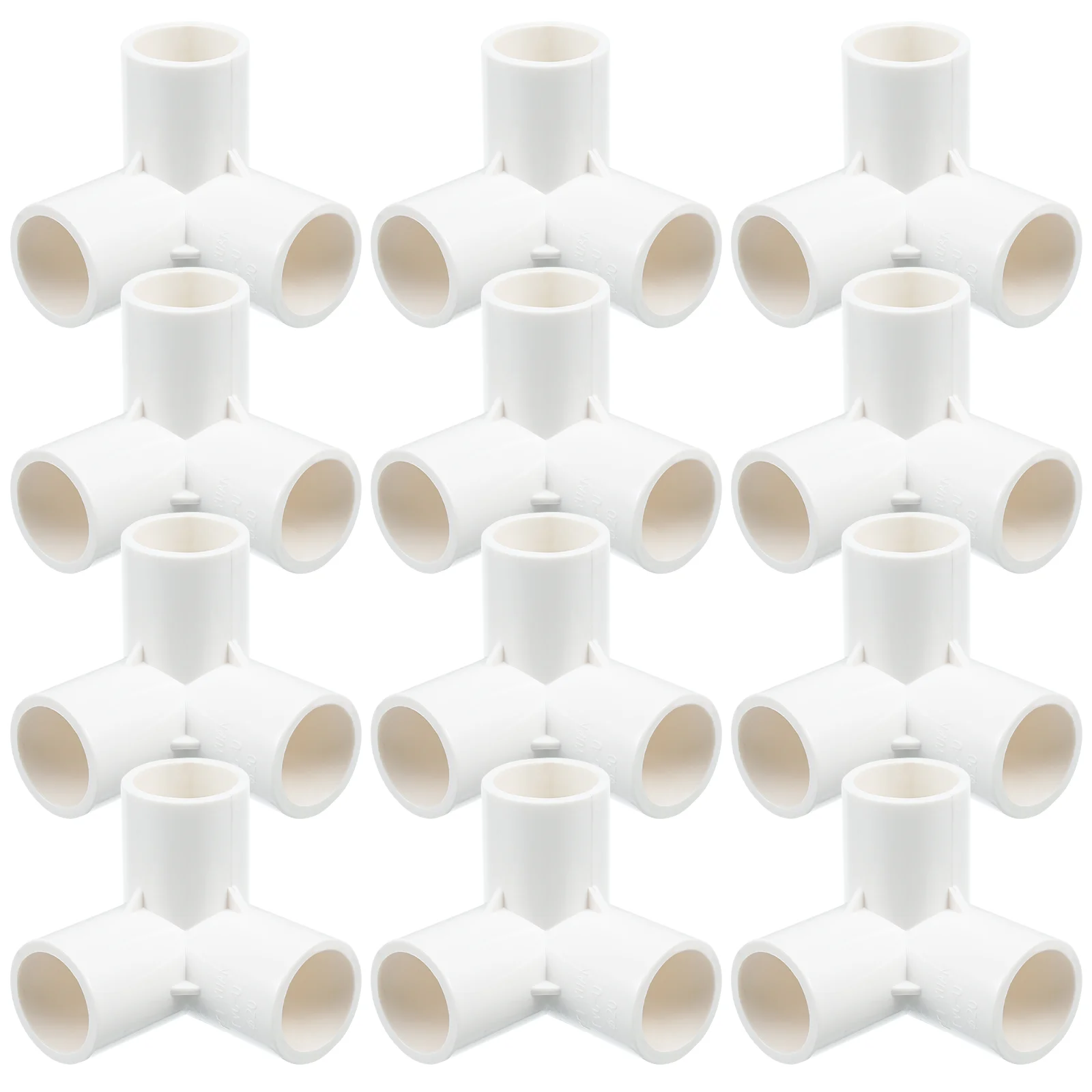 

8 Pcs 1 Bag Three-way Connectors Furniture Connectors Water Pipe Joints (White)
