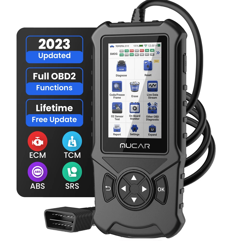 Диагностические инструменты MUCAR CDE 900 для систем ECM/ABS/SRS/TCM, бессрочный Бесплатный считыватель кодов, диагностический сканер, Автомобильный сканер Obd2