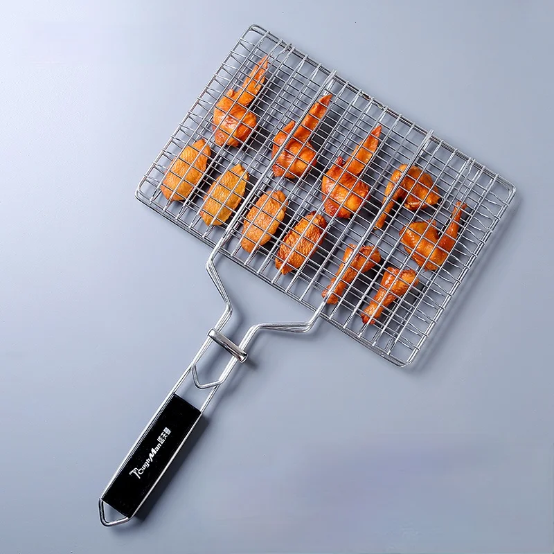 

Stainless Steel Bbq Grill Net Clip Reusable Portable Barbecue Grilled Fish Basket Housse Barbecue Kitchen Accessories