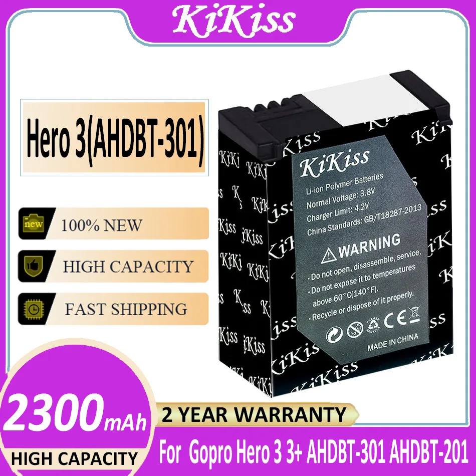 

Original KiKiss Battery Hero 3 (AHDBT-301) 2300mAh for Gopro Hero 3 Hero3 3+ for GoPro AHDBT-201/301 AHDBT-301 AHDBT-201