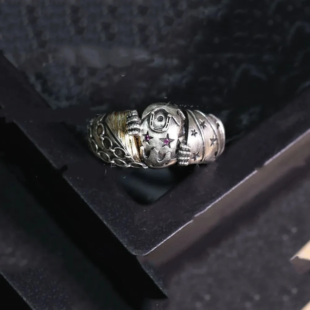 Кольцо для косплея Джонатана Джостара из аниме JOJO Steel Ball Run, винтажное готическое регулируемое серебряное кольцо, ювелирный аксессуар (art.: 3920d9c1922bf) - 3920d9c1922bf