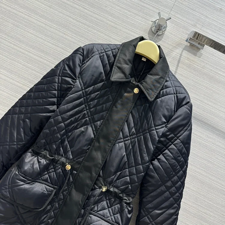 

Высококачественное хлопковое длинное пальто, женские парки в британском стиле ретро, Классическая длинная хлопковая куртка с бриллиантово...