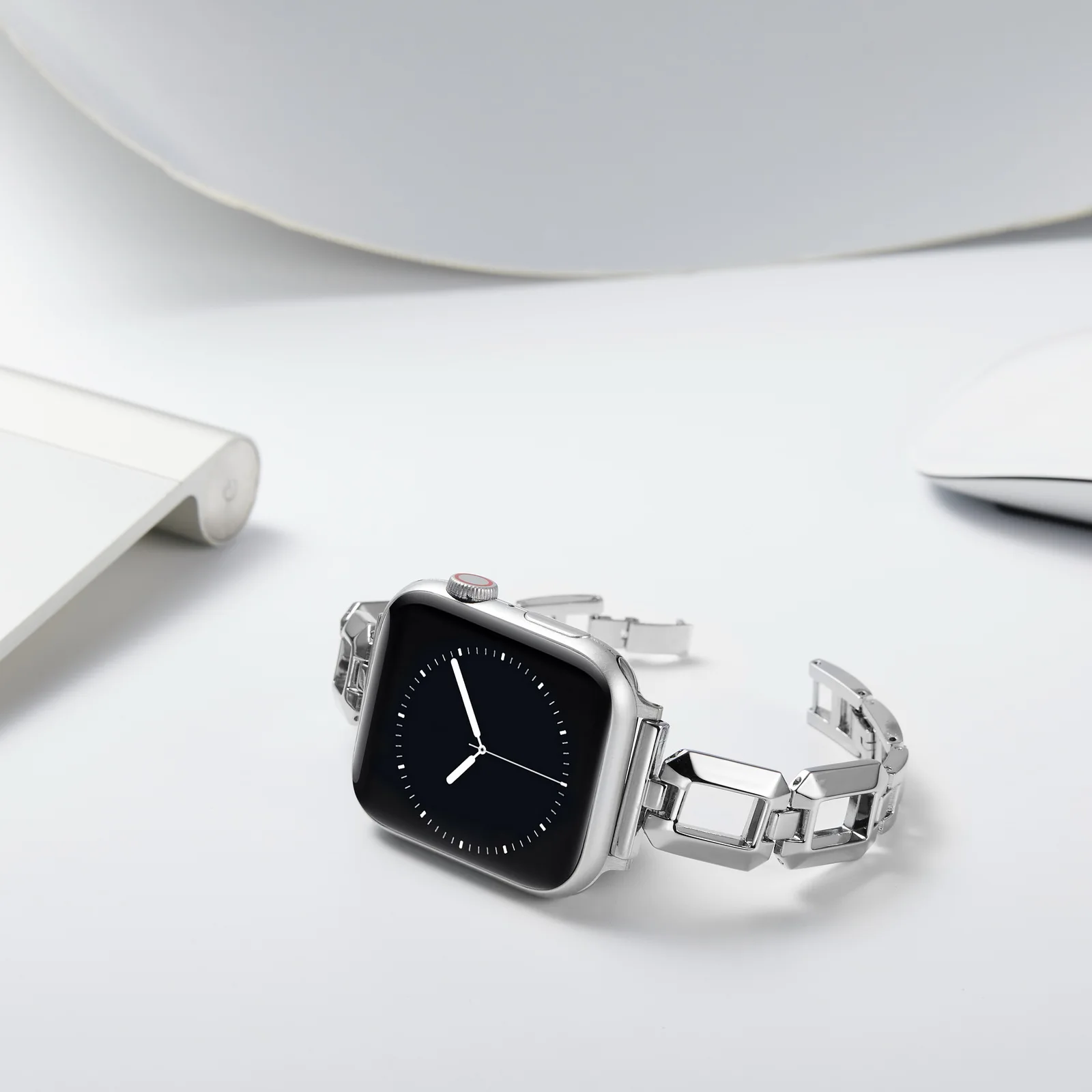 

Ремешок из нержавеющей стали для Apple Watch 8 Ultra Band 40 мм 44 мм 45 мм, стальной звеньевой браслет для iwatch Series 7 6 SE 5 4 42 мм 4