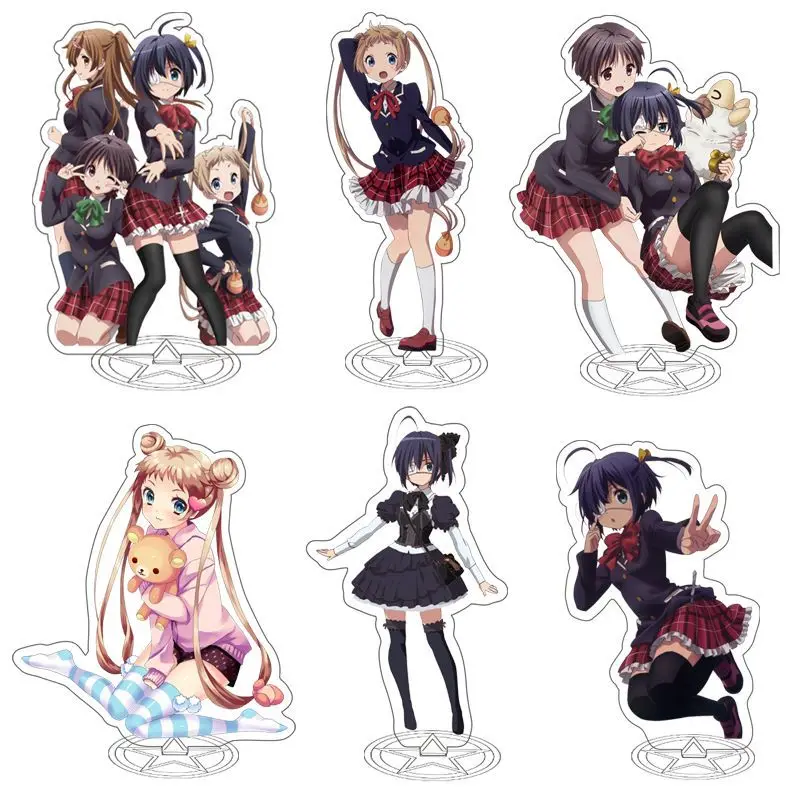 

Love Chunibyo Other Delusions Anime KeyChain Yuuta Men Keyring Woman Acrylic Stand Model Plate Rikka Fans Gifts Kid Toy Birthday