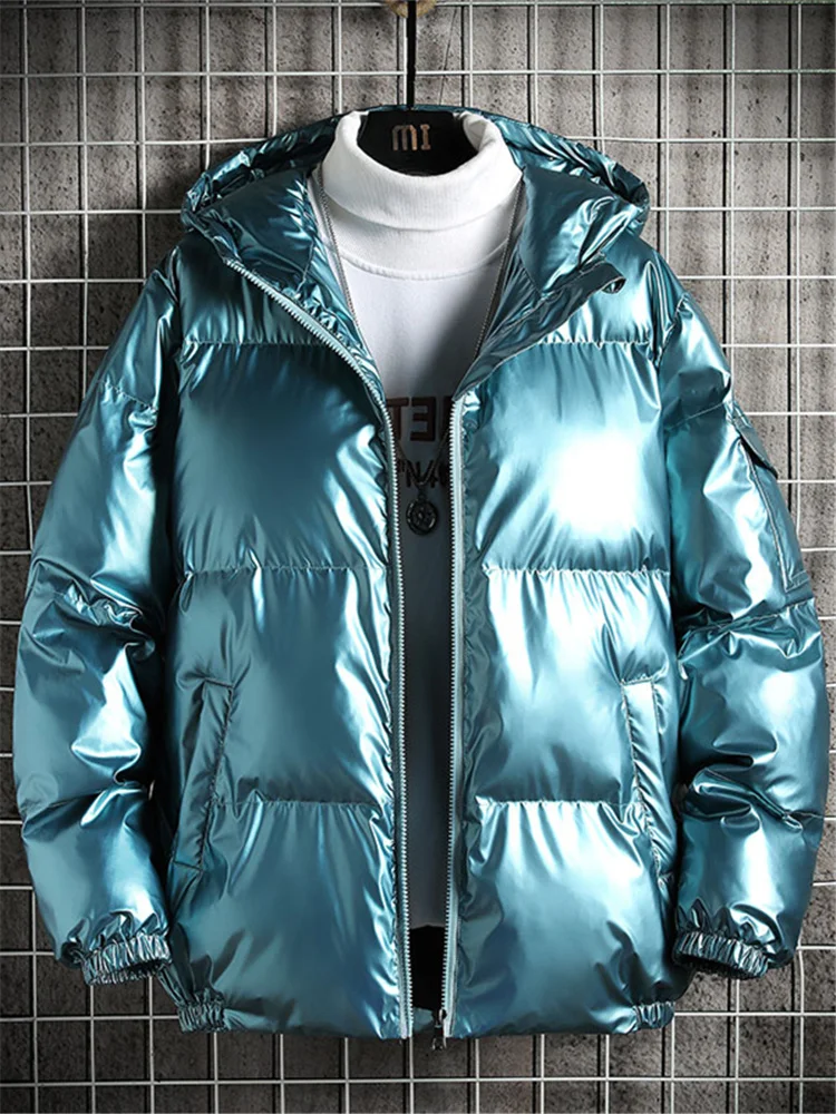 

Fashion Winter Solid Color Parka Men Thick Hooded Jacket 2022 New Warm Coat Male Casual Zipper Jackets Windproof Outwear Q333