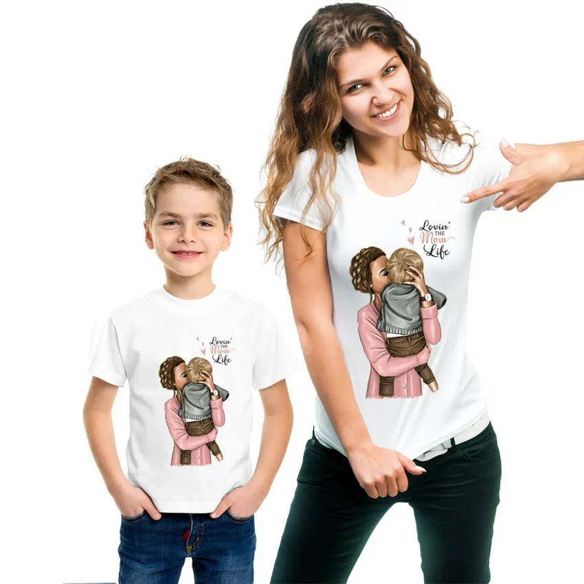 

Fashion MOTHER' LOVE T-shirts Family Matching Clothes Mother daughter Son Outfits Mommy And Me T-shirt Baby Girl Boys T Shirt