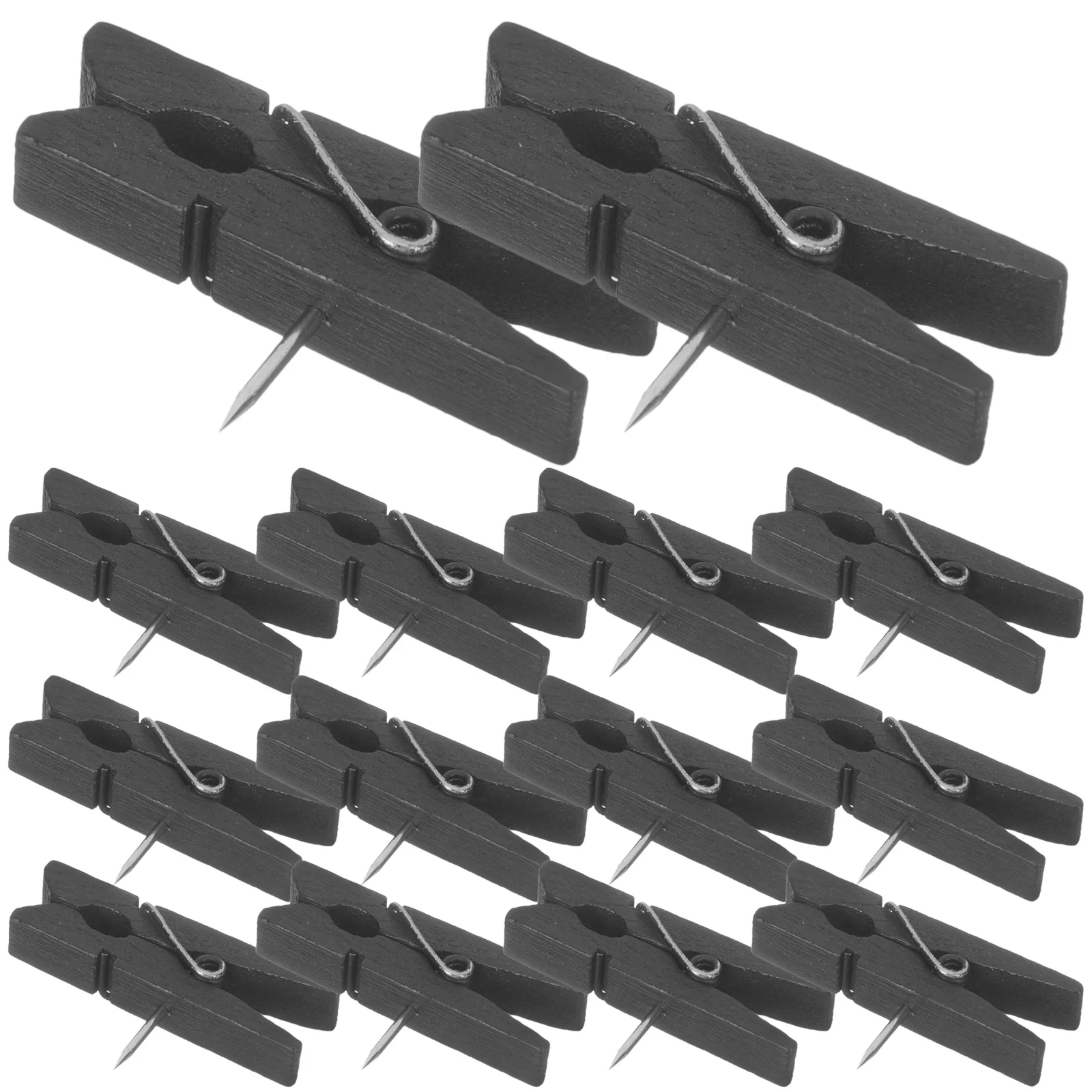 

50 Pcs Black Tack Nail Clip Photo Fixing Clamp Crafts Drawing Pins Decorative Thumb Tacks Push Clips Wooden Picture