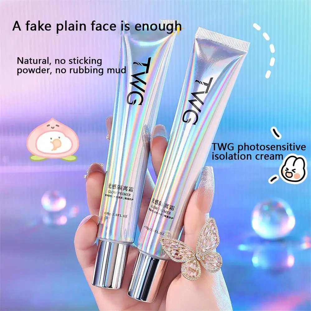 

Primer Light Sense Isolating Cream Concealer Moisturizing Brightening Long Lasting Invisible Pore Face Foundation Makeup
