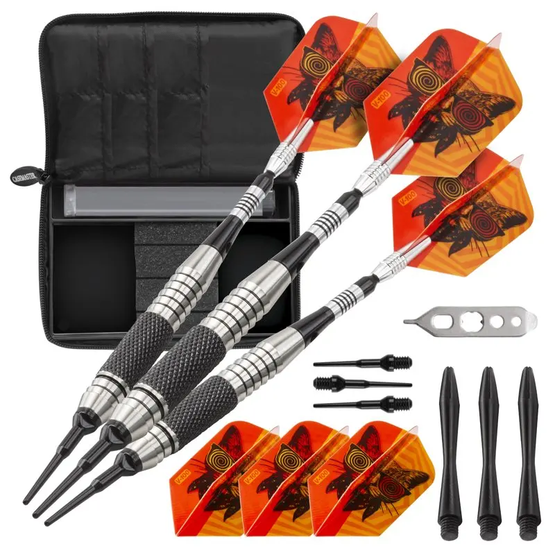 

The Freak Soft Tip Darts Knurled and Grooved Barrel 18 Grams and Casemaster Select Nylon Case