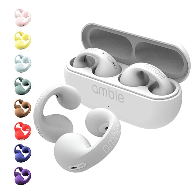 

For Ambie TWS Sound Earcuffs 1:1 Wireless Earphones Bluetooth 5.3 Waterproof Sport Ear Hook Earbuds With Mic HiFi Stereo