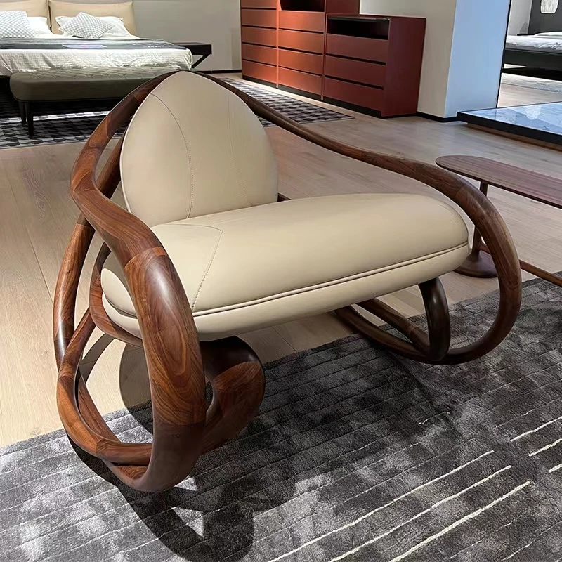 Giorgetti Black Walnut Solid Wood Designer Move Rocking
