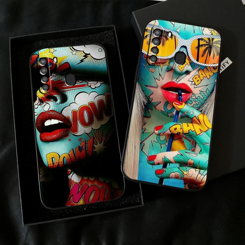 

Graffiti Handsome Girl Phone Case For Samsung Galaxy A32 4G 5G A51 4G 5G A71 4G 5G A72 4G 5G Soft Black Silicone Cover Back