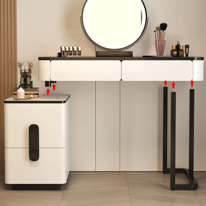 

Nordic Modern Mirror Vanity Tables Lights Luxury Vanity Tables Makeup Tavolo Trucco Con Specchio Bedrooms Furniture WZ50VT