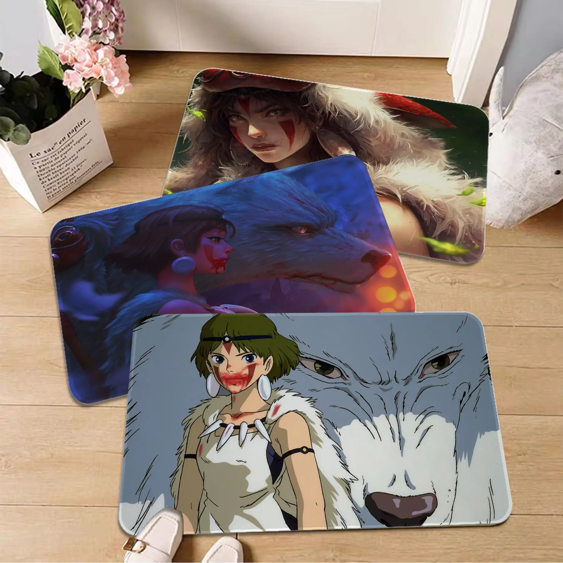 

Princess Mononoke Bathroom Mat Retro Multiple Choice Living Room Kitchen Rug Non-Slip Modern Home Decor