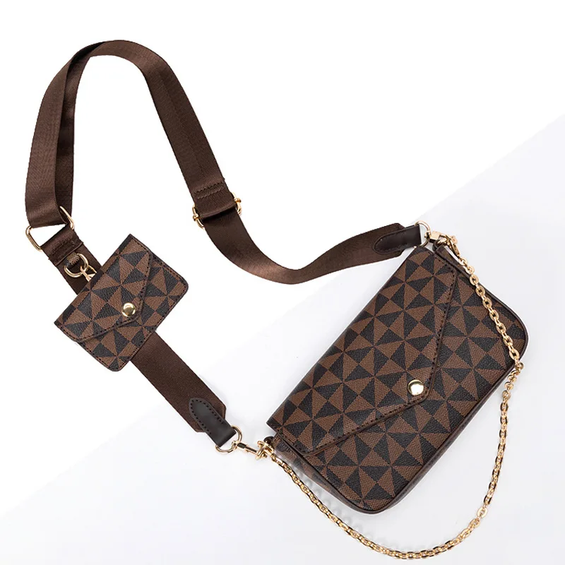 

Women's Bag Small Bag 2022 Popular New Popular Online Red Fashion Chain Baguette Bag Casual Two-Piece Set Shoulder Bag