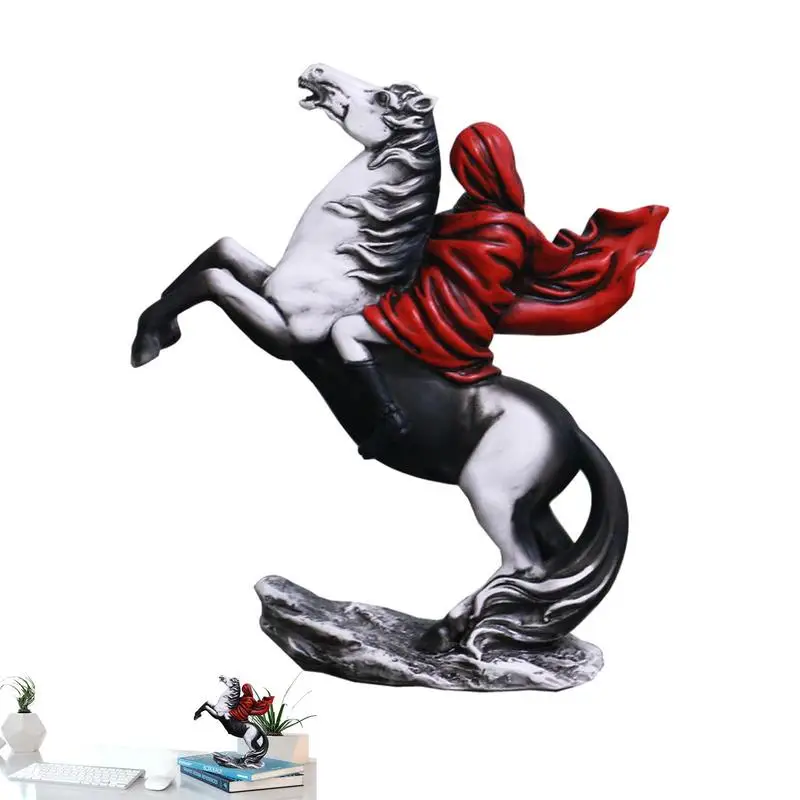 

Статуэтка из смолы, художественные изделия, настольные скульптуры, домашняя коллекция, европейские фигурки, изящная смола, воин на лошади для домашнего декора