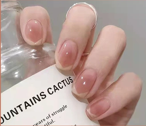 

24Pcs False Nail Short Easy Wear with Designs Set Press on French Artificial White Side Kawaii French False Tipsy Stick-on Tips