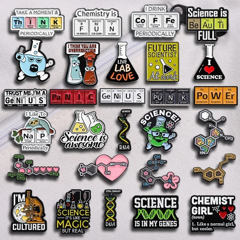 Эмалированные булавки для химической науки химическая забавная брошь-бикер