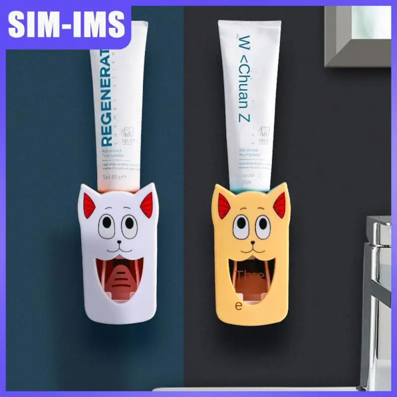 

Cartoon Toothbrush Holder Wall Mounted Waterproof Bathroom Stand Detachable Toothpaste Dispenser Bathroom Tools Lazy Creative