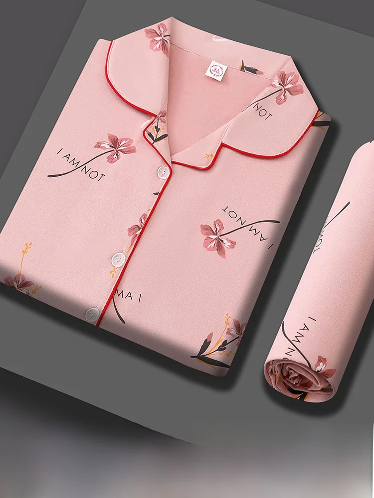 Пижамы из чистого хлопка Женские весенне-осенние комплекты домашней одежды с