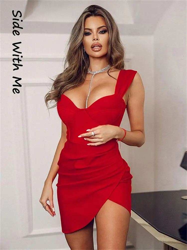 

Женское облегающее мини-платье с V-образным вырезом, весна-лето 2022