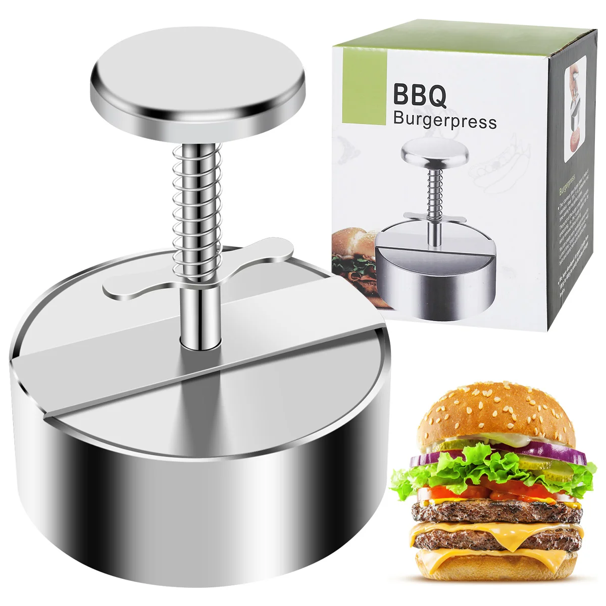 

Hamburger Press 304 Stainless Steel Hamburger Patty Maker Non-Stick Burger Press DIY Meat Processing Dishwasher Safe Kitchen