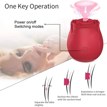 Rose Shape Vagina Sucking Vibrator Intimate Good Nipple Sucker Oral Licking Clitoris Stimulation Powerful Sex Toys for Women 4
