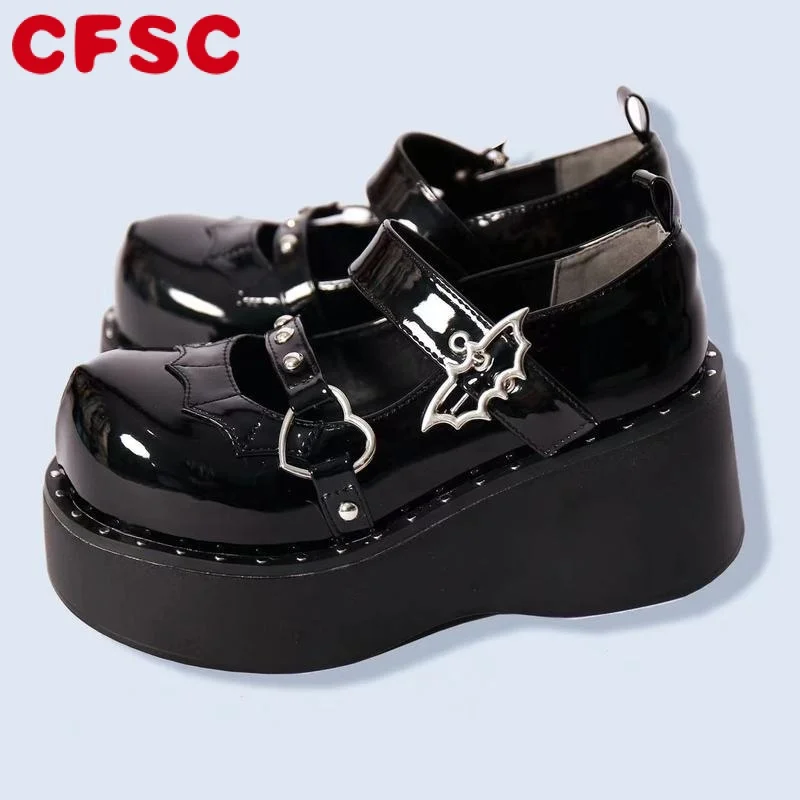 

Mary Jane Shoes Sweet Cute Women Pumps Wedge Heels Platform Shoes Women Gothic Girls Lolita Punk Shoes High Heels Plus Size 43