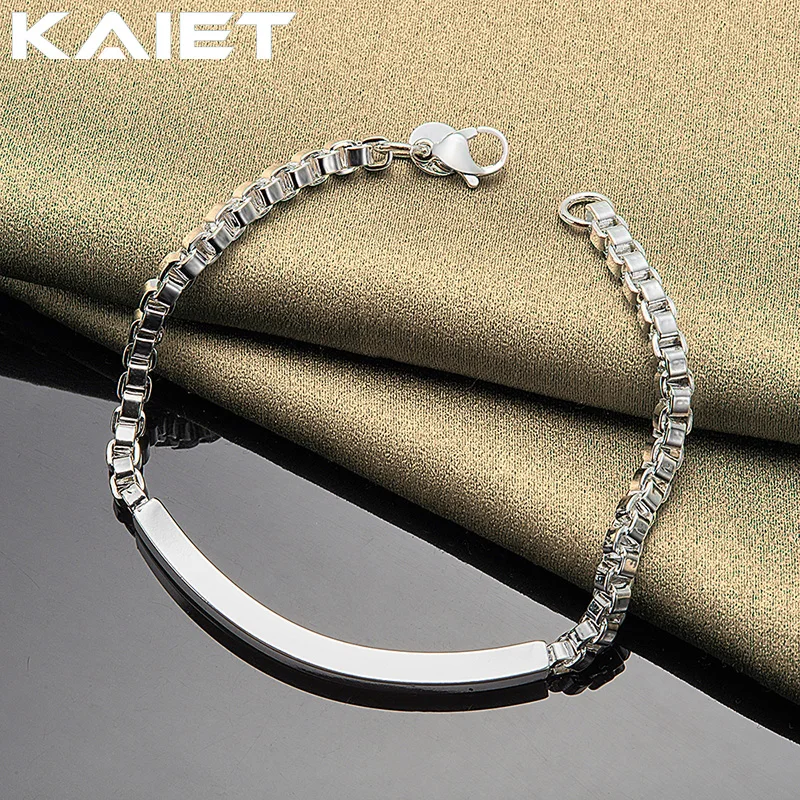 

KAIET Fashion Silver Color Exquisite Men Bracelet Wedding Party Charm Accessories 4MM Chain For Women Jewelry