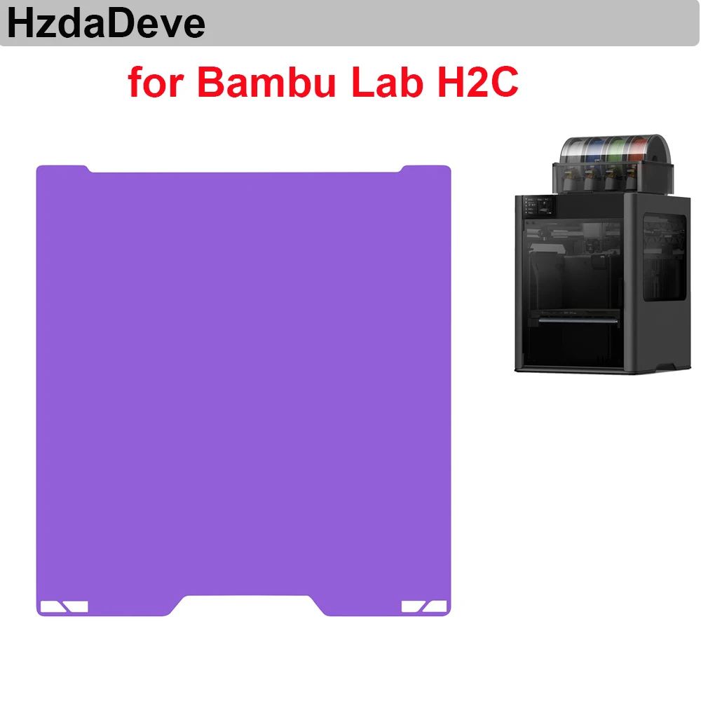Фото Двусторонняя гладкая холодная печатная пластина H2C Vision Encoder и H2C Cool Plate с PEI-покрытием, 335x346.5 мм, усовершенствованная №3