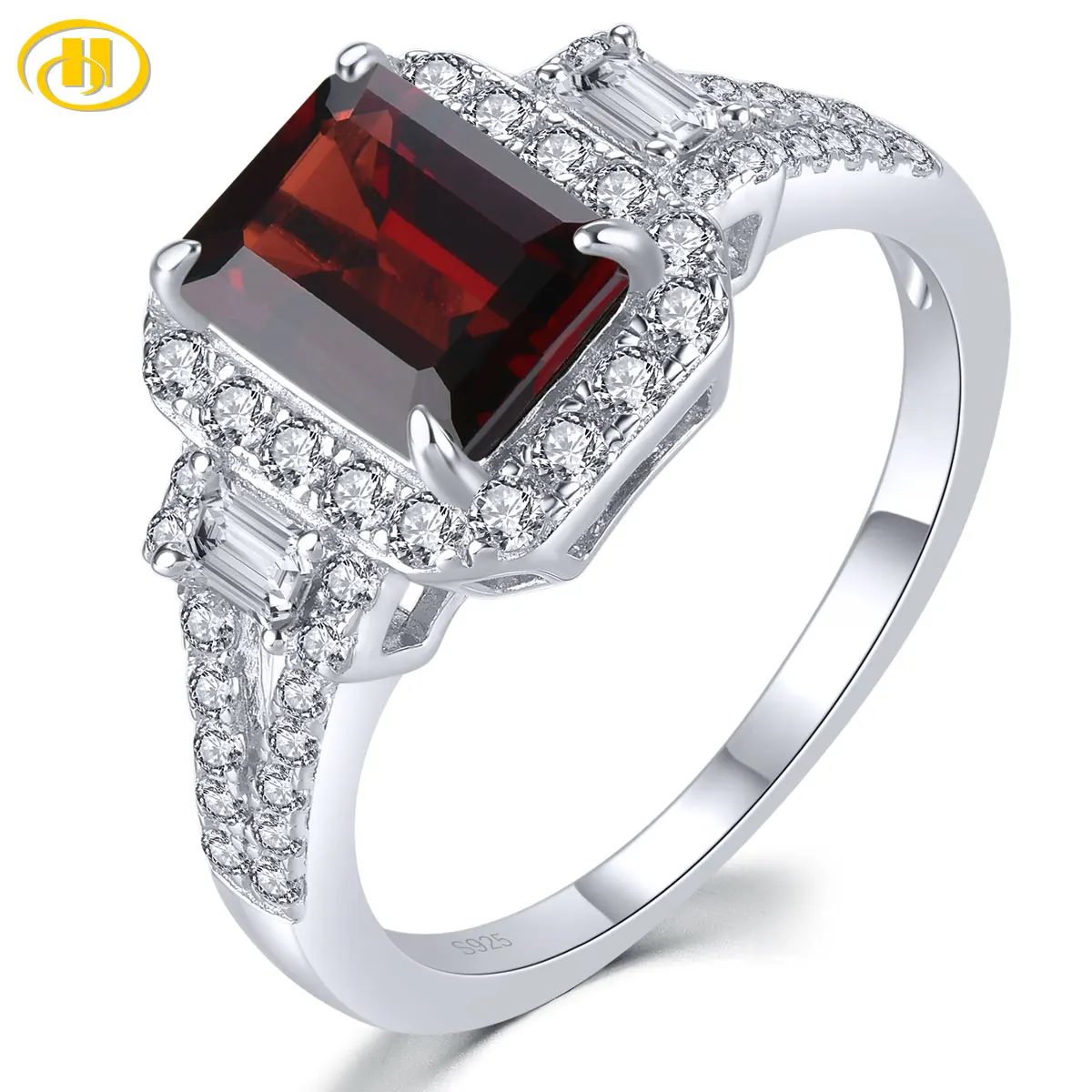 Кольца из стерлингового серебра с натуральным гранатом 1 85 карата натуральный