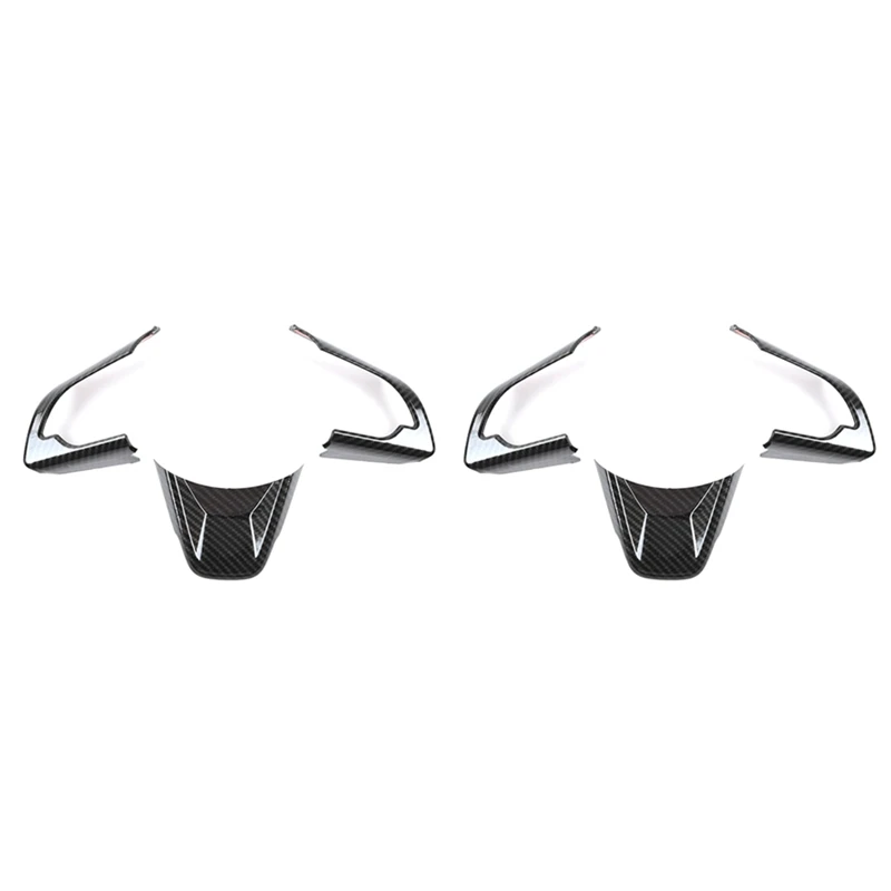 

2X Car Steering Wheel Decoration Cover Trim Stickers For Suzuki Jimny 2019 2020 2021 2022 Accessories, ABS Carbon Fiber
