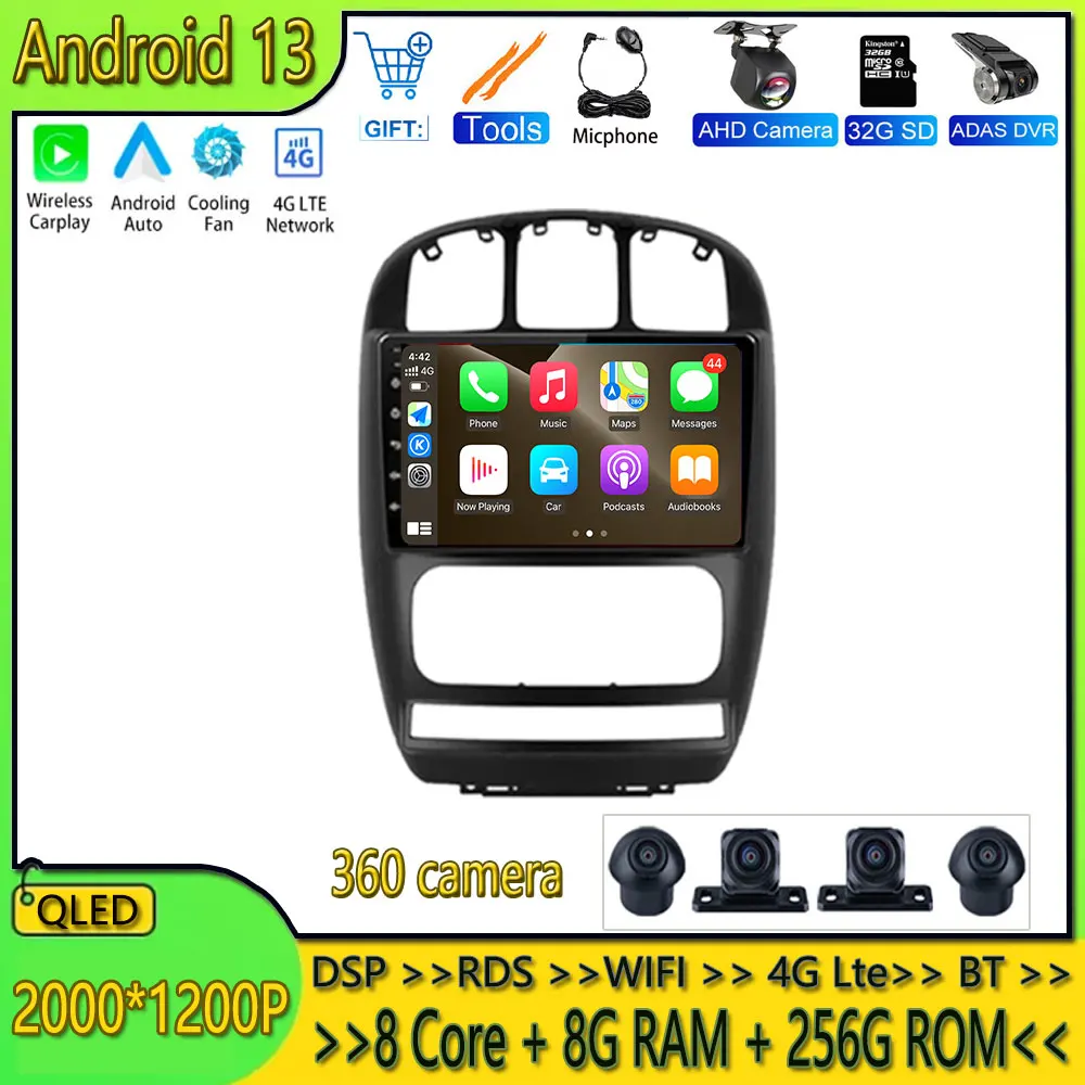 

Android 13 Player Multimedia Radio GPS Navigation For Chrysler Voyager RG RS Town & Country RS 2000 - 2007 Auto Carplay Stereo