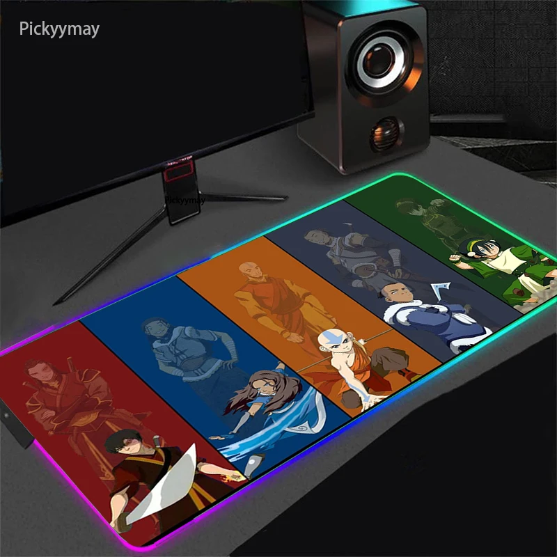 

Avatar The Last Airbender RGB Mouse Pad Backlit Computer Keyboard Carpet Desk Mat Anime Gaming Accessories LED Gamer PC Mousepad