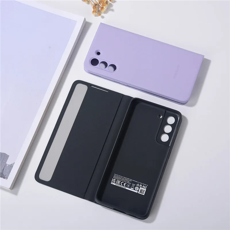 

Original Samsung Galaxy S21FE s21 fe 5G Mirror Smart Clear View Flip-Free Case Intelligent Leather Full Protecive Phone Cover