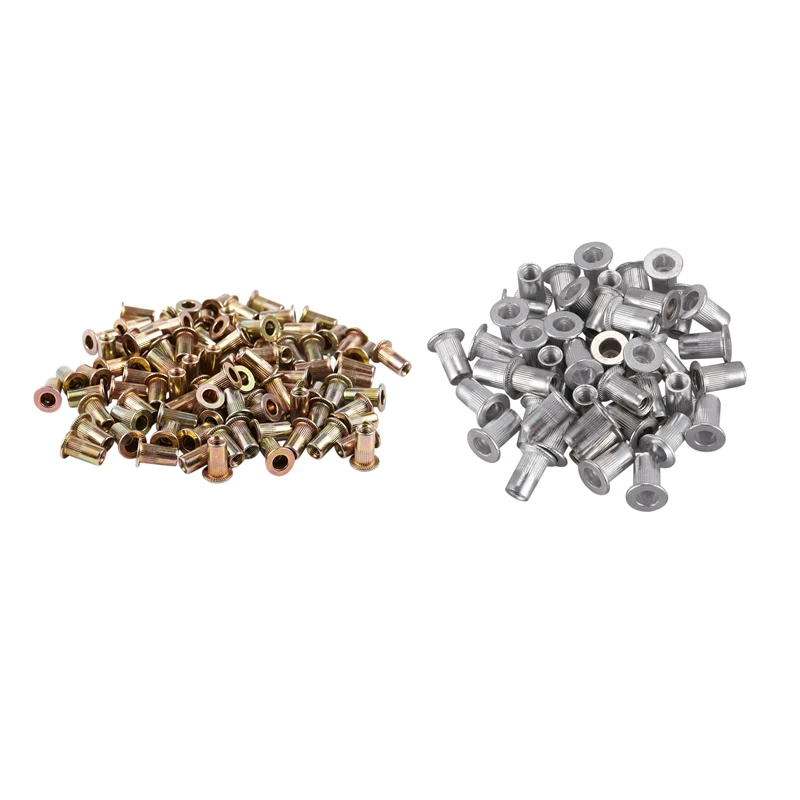 

50Pcs M4x10mm Stainless Steel Threaded Blind Rivet Nut Insert Nutserts & 100Pcs M3x9mm Countersunk Head Blind Rivet Nuts Rivnuts