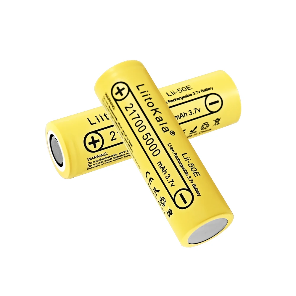 

100pcs LiitoKala lii-50E 21700 5000mah Rechargeable Battery 3.7V 5C discharge High Power batteries For High-power Appliances