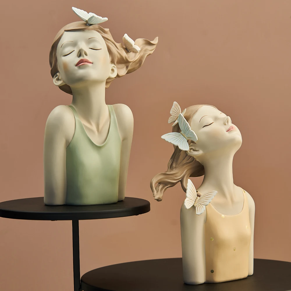 

Modern Fairy Tale Girl Sculpture Fantasy Girl Statue Nordic Home Decoration Living Room Bedroom Office Decoration Holiday Gift