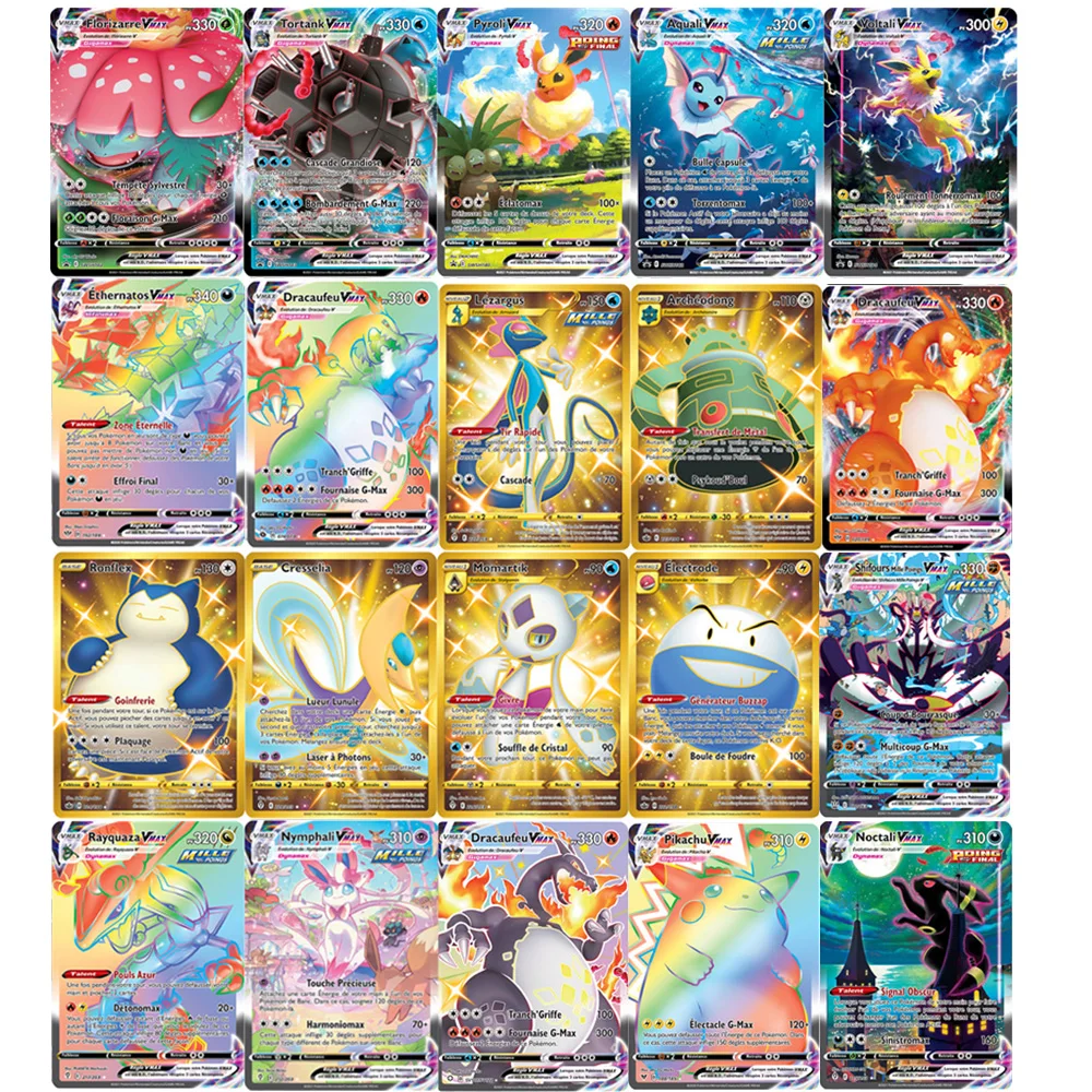 

French Pokemon Cards Vmax V max GX EX Battle Card Game