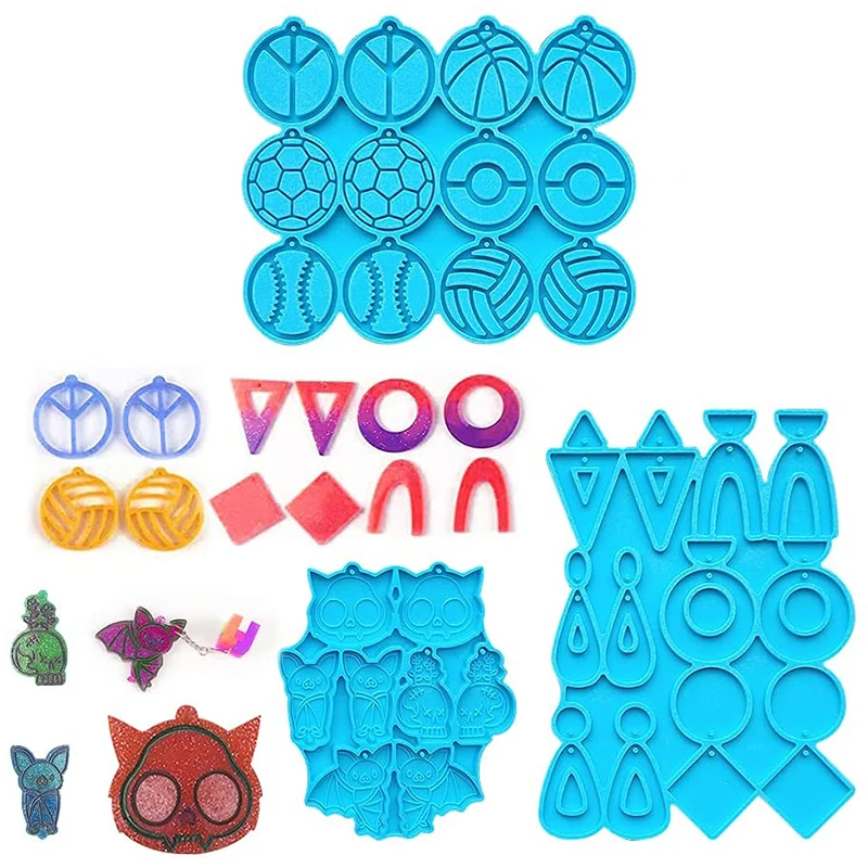 

Круглые серьги, форма из смолы, шарики, животные, ювелирные изделия, подвеска, брелок, капля, клей, форма для изготовления ювелирных изделий, ...