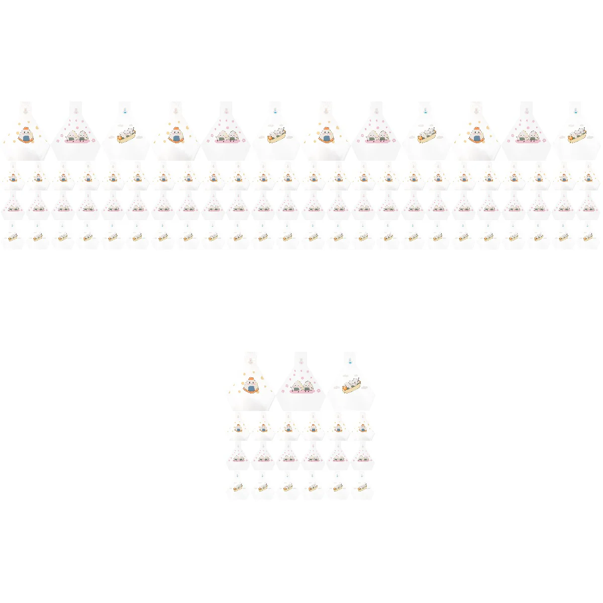 

250 Pcs Triangle Rice Ball Packaging Japanese Onigiri Wrapper Wrappers Bulk Glass Decor Paper Bags Decoration Wrapping